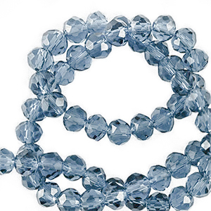 Top Facet kralen 4x3mm disc Navy blue