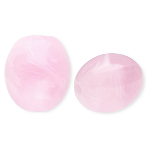 Acryl kralen ovaal Pink-marble