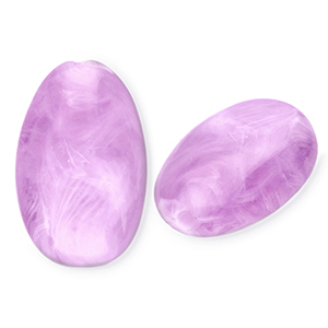 Acryl kralen langwerpig ovaal Lavender purple-marble