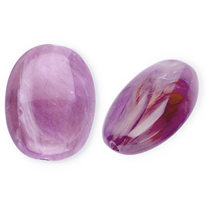 Acryl kralen ovaal Purple-brown-marble