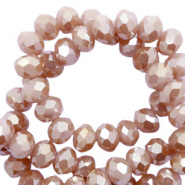 Top Facet kralen 4x3mm disc Misty rose-amber coating