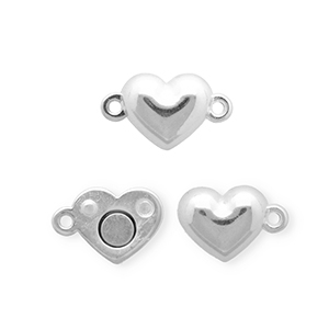 Onderdelen DQ&reg; metaal magneetsluiting hart Antiek zilver (nikkelvrij)