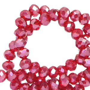 Top Facet kralen 8x6mm disc Raisin torte red-amber coating