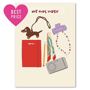 BY31&reg; Sieraden kaartjes "Hot girl vibes" Off white-red-lilac-brown