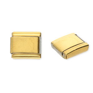 Roestvrij stalen (RVS) Stainless steel Italian charms losse schakels Gold