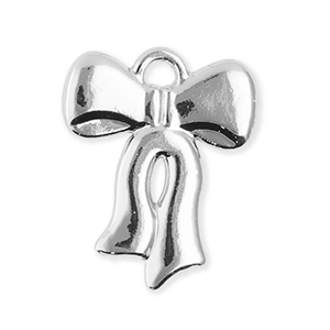 Bedels metaal strik Silver