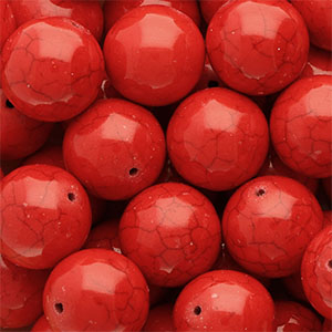Kralen keramiek 20mm Red