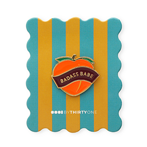 BY31&reg; Pin "Badass babe" op kaartje Teal blue-burnt orange-salmon pink-bordeaux-gold