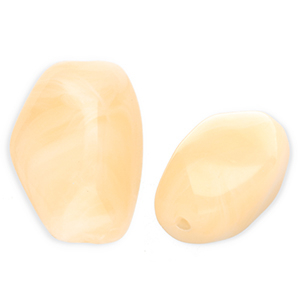 Acryl kralen rechthoek Vanilla yellow-marble