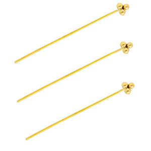 BY31&reg; Roestvrij stalen (RVS) Stainless steel onderdelen nietstiften met bollen 35mm Gold