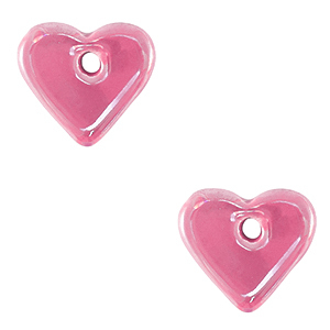 DQ Grieks keramiek kralen hart Magenta-pink