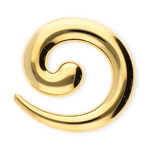 Roestvrij stalen (RVS) Stainless steel statement broches spiraal Gold