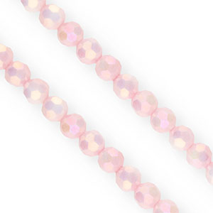 Top Facet kralen rond 6mm Light pink-AB coating