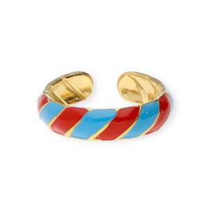Roestvrij stalen (RVS) Stainless steel ringen Gold-red-blue