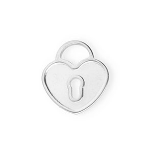 Roestvrij stalen (RVS) Stainless steel bedels hart Silver