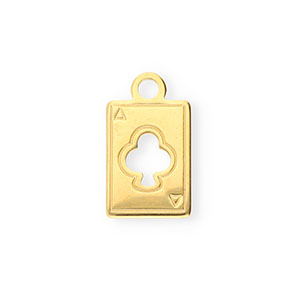 Roestvrij stalen (RVS) Stainless steel bedels speelkaart Gold