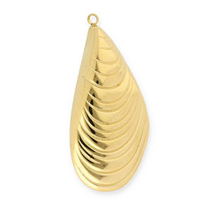 Roestvrij stalen (RVS) Stainless steel bedels mossel Gold