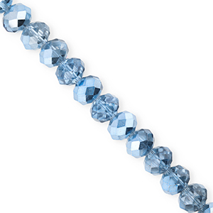 Top Facet kralen 8x6mm disc Blue-pearl shine coating