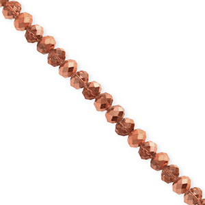 Top Facet kralen 4x3mm disc Rose gold-pearl shine coating