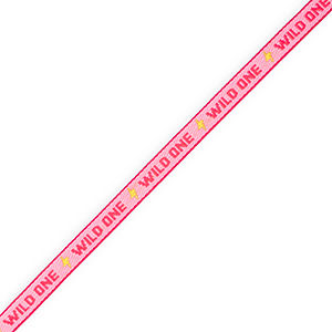 BY31&reg; Lint met tekst "Wild one" Pink-red-yellow