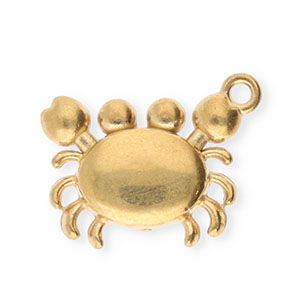 Roestvrij stalen (RVS) Stainless steel bedels krab Gold