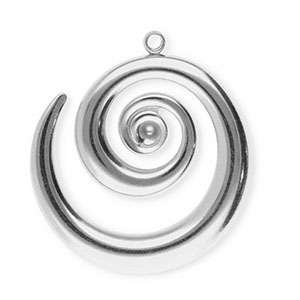 Roestvrij stalen (RVS) Stainless steel bedels spiraal Silver