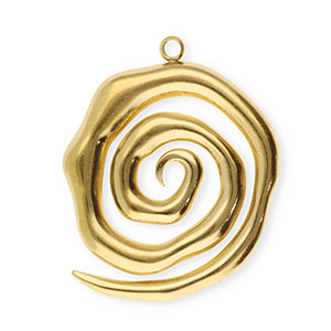 Roestvrij stalen (RVS) Stainless steel bedels spiraal Gold