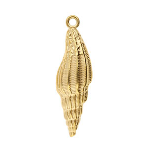 Roestvrij stalen (RVS) Stainless steel bedels schelp Gold