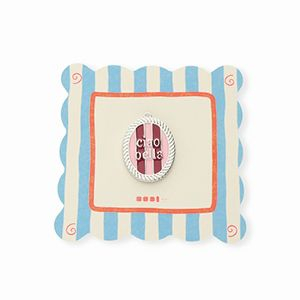 BY31&reg; Eco-brass metaal bedels met enamel ovaal Ciao bella"" Silver-light pink-red