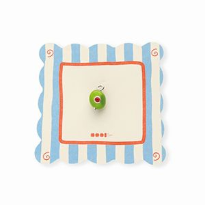 BY31&reg; Eco-brass metaal bedels met enamel olijf Silver-olive green-red