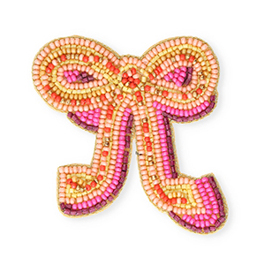 Broches strik Gold-peach pink-ochre yellow