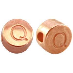 DQ metalen letterkraal Q Ros&eacute; goud (nikkelvrij)