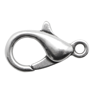 DQ metaal karabijn slot 23mm Antiek zilver (nikkelvrij)