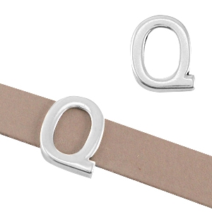 DQ metaal letter schuiver "Q" &Oslash;10.3x2.3mm Antiek zilver (nikkelvrij)