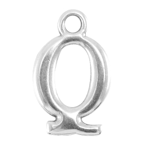 DQ metalen letter bedel Q Antiek zilver (nikkelvrij)