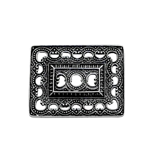 Bedels TQ metaal rechthoek Boho style Antiek zilver
