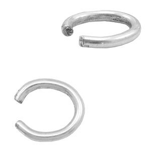 Onderdelen TQ metaal buigring ovaal Antiek zilver