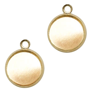 Settings bedel metaal voor cabochon 12mm Goud