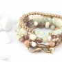 Prachtige natuurlijke kralen van jade en agaat, geregen en met knooptechniek!