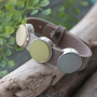 Laat je inspireren door de leukste designs Cuoio armbanden met cabochons van Polaris Elements en schuivers van DQ metaal